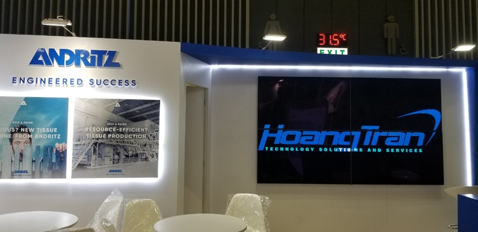 Hệ thống màn hình ghép team Hoàng Trần lắp đặt tại Paper Vietnam 2019